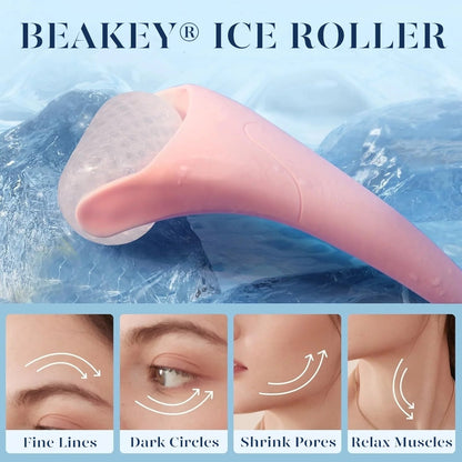 Ice Roller & Gua Sha – Cryotherapy Face Massager (Pink)
