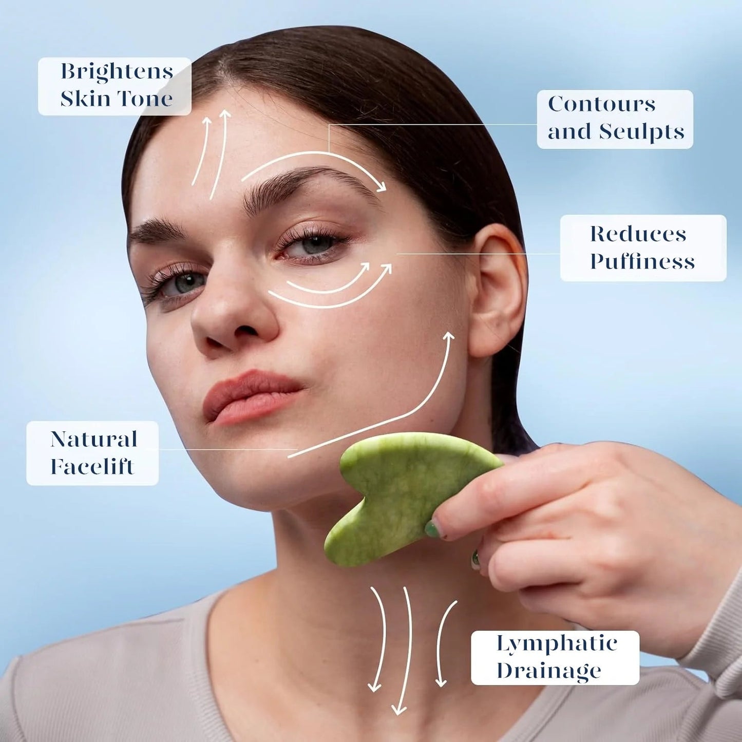 Ice Roller & Gua Sha – Cryotherapy Face Massager (Pink)