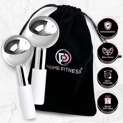 Ice Globes – Steel Cryo Roller for Face & Neck (White)